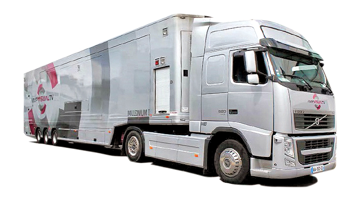 Habillage des cars régie AMP Visual TV